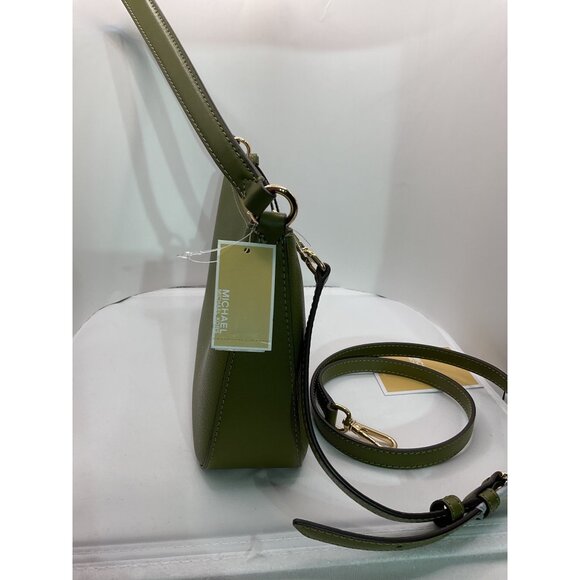 Michael Kors Olive Green Pebbled Leather Crossbody Bag With Adjustable Strap & G - Picture 3 of 13